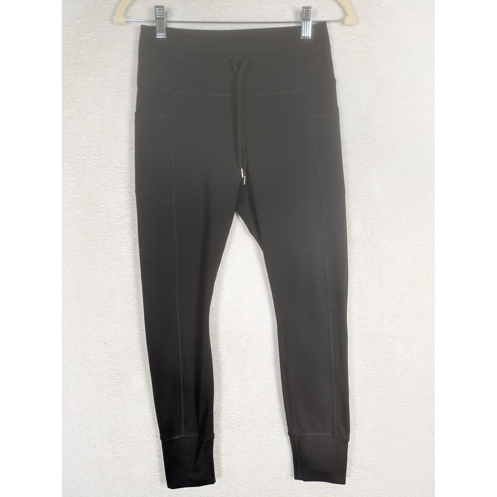 90 Degree by Reflex Joggers Women's S Black High Waisted Pockets Drawstring
